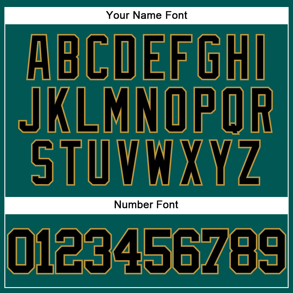 Custom Midnight Green Black-Old Gold Authentic Baseball Jersey