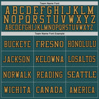 Custom Midnight Green Black-Old Gold Mesh Authentic Throwback Football Jersey