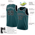 Custom Midnight Green Black-Gray Authentic Basketball Jersey