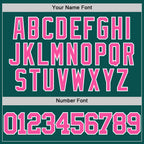 Custom Midnight Green Pink-White Authentic Basketball Jersey