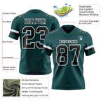 Custom Midnight Green Black-White Authentic Football Jersey