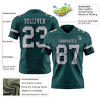 Custom Midnight Green Gray-Black Authentic Football Jersey