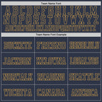 Custom Navy Old Gold Mesh Authentic Throwback Football Jersey