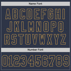 Custom Navy Old Gold Mesh Authentic Throwback Football Jersey