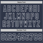 Custom Navy White Mesh Authentic Throwback Football Jersey