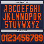 Custom Navy Orange Authentic Throwback Basketball Jersey