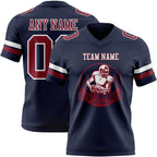 Custom Navy Crimson-White Authentic Football Jersey