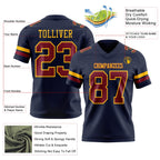 Custom Navy Crimson-Gold Authentic Football Jersey