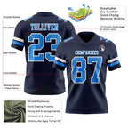 Custom Navy Powder Blue-White Authentic Football Jersey