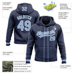 Custom Stitched Navy Light Blue-White Baseball Pullover Sweatshirt Hoodie