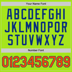 Custom Neon Green Orange-Royal Authentic Throwback Basketball Jersey