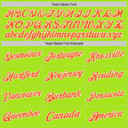 Custom Neon Green Orange-White Authentic Throwback Basketball Jersey