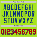 Custom Neon Green Red-Royal Authentic Throwback Basketball Jersey