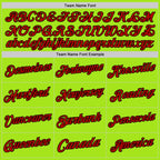 Custom Neon Green Red-Black Authentic Throwback Basketball Jersey