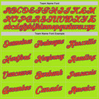 Custom Neon Green Purple-Orange Authentic Throwback Basketball Jersey