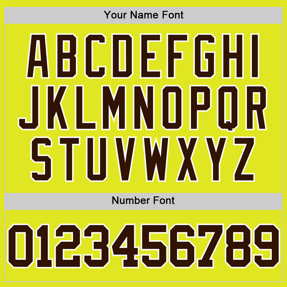 Custom Neon Yellow Brown-White Authentic Basketball Jersey