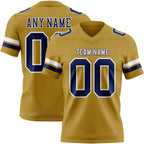 Custom Old Gold Navy-White Authentic Football Jersey