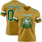 Custom Old Gold Kelly Green-White Authentic Football Jersey