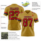 Custom Old Gold Red-Navy Authentic Football Jersey