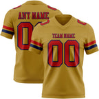 Custom Old Gold Red-Navy Authentic Football Jersey