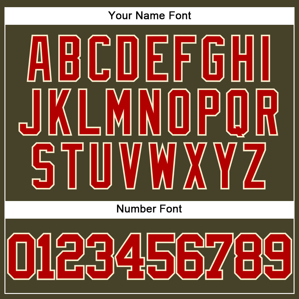 Custom Olive Red-Cream Authentic Salute To Service Baseball Jersey