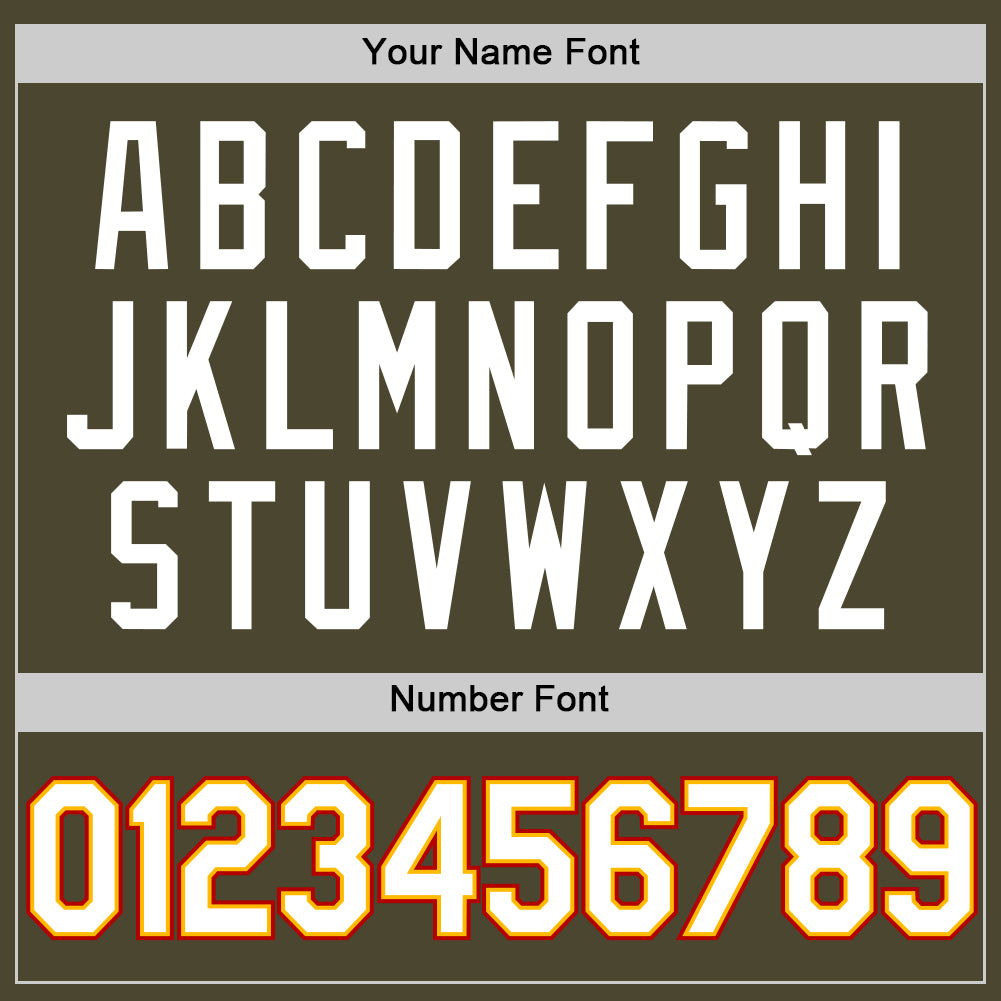 Custom Olive Gold-Red Authentic Throwback Salute To Service Baseball Jersey