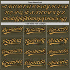 Custom Olive Old Gold-Black Authentic Throwback Salute To Service Baseball Jersey