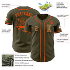 Custom Olive Camo-Orange Authentic Salute To Service Baseball Jersey