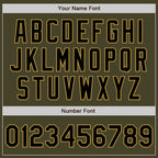 Custom Olive Black-Old Gold Authentic Salute To Service Baseball Jersey