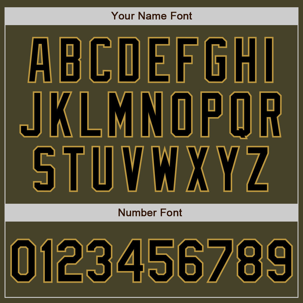 Custom Olive Black-Old Gold Authentic Salute To Service Baseball Jersey