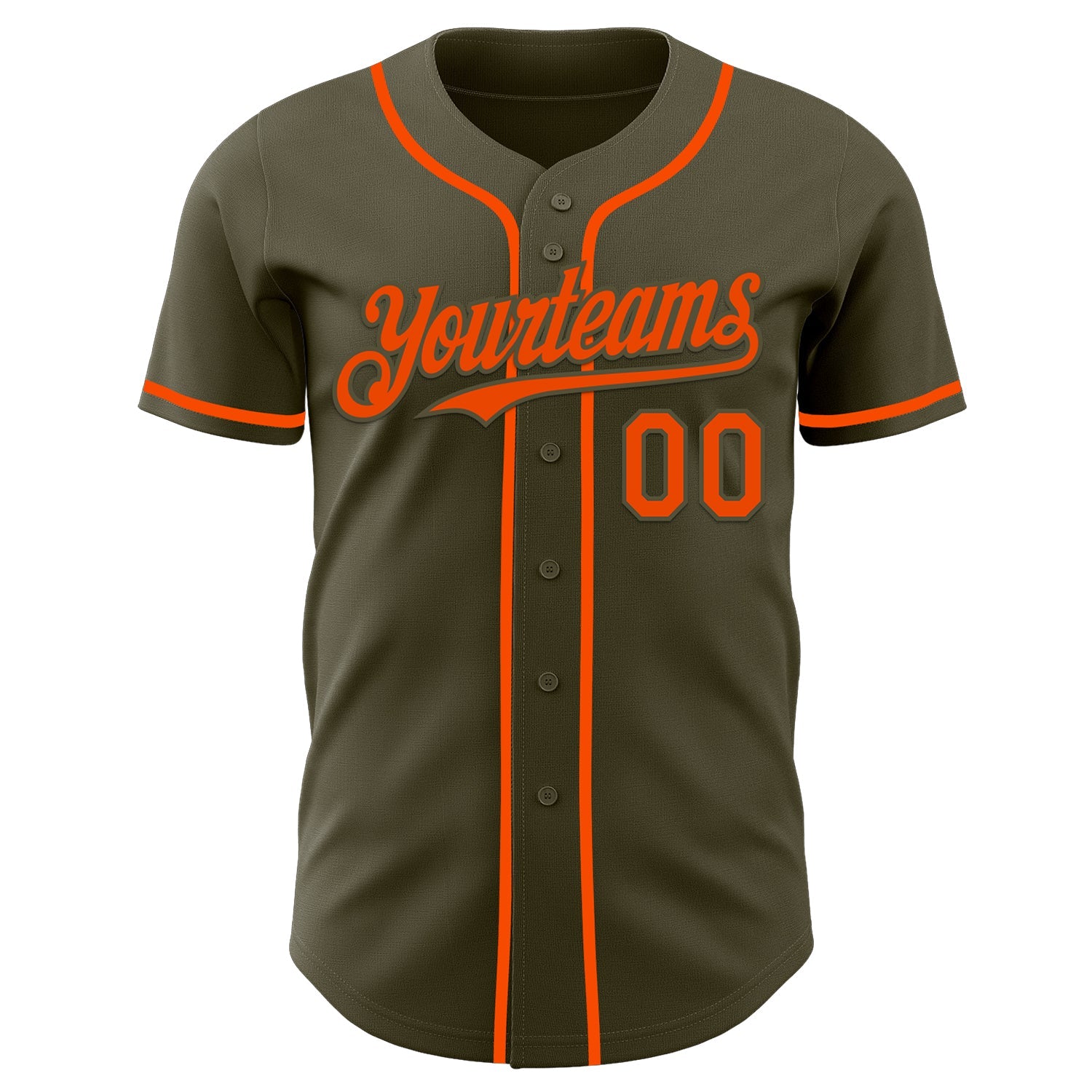 Custom Olive Orange Authentic Salute To Service Baseball Jersey