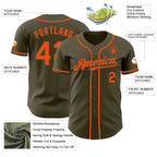 Custom Olive Orange Authentic Salute To Service Baseball Jersey