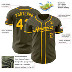 Custom Olive Gold Authentic Salute To Service Baseball Jersey
