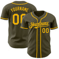 Custom Olive Gold Authentic Salute To Service Baseball Jersey