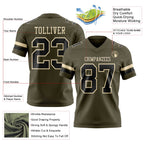Custom Olive Black-Cream Authentic Salute To Service Football Jersey