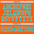Custom Orange Aqua-White Mesh Authentic Football Jersey