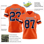 Custom Orange Navy-White Authentic Football Jersey