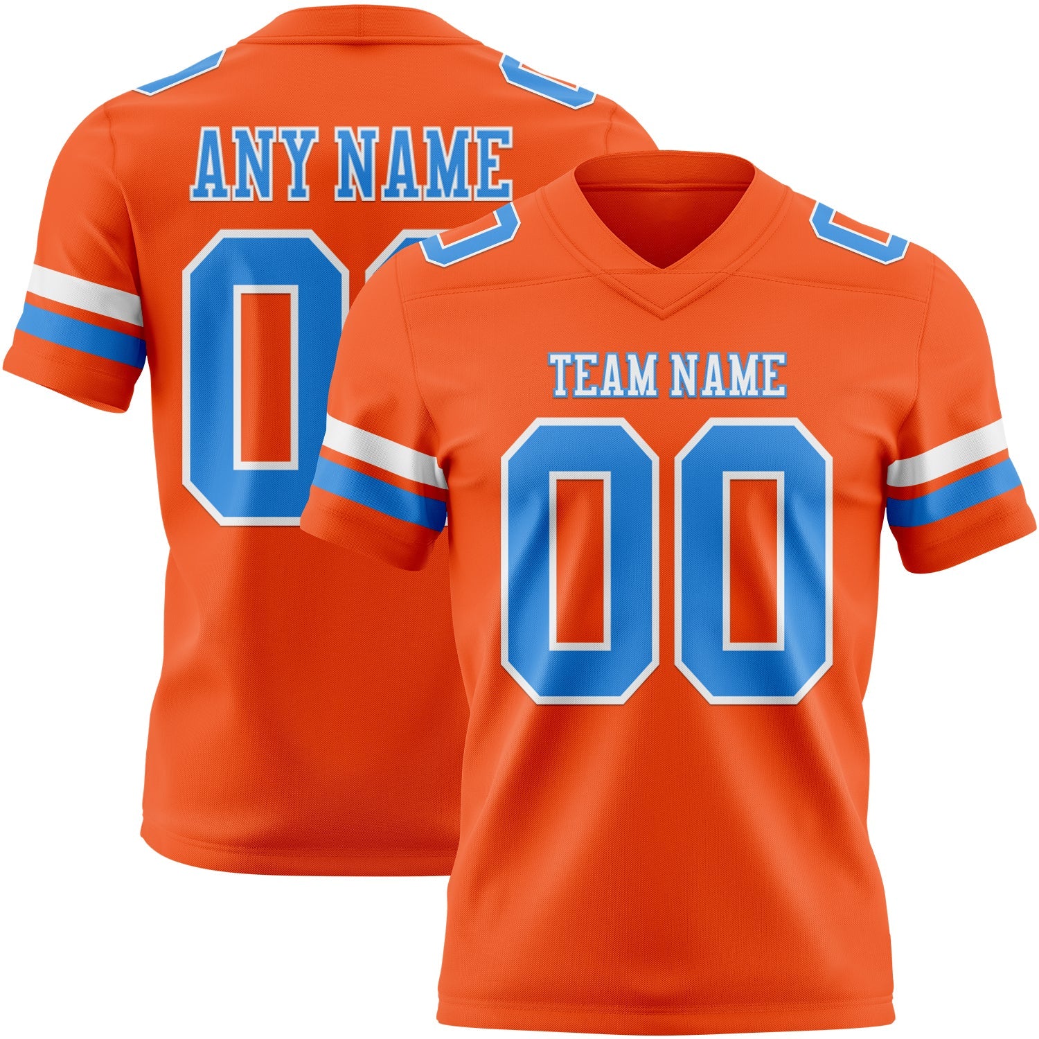 Custom Orange Powder Blue-White Authentic Football Jersey