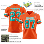 Custom Orange Aqua-White Authentic Football Jersey