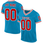 Custom Panther Blue Red-White Mesh Authentic Throwback Football Jersey