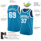 Custom Panther Blue White Authentic Basketball Jersey