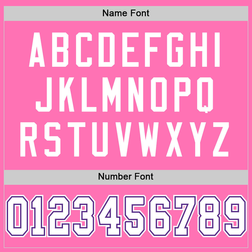 Custom Pink White-Purple Mesh Authentic Football Jersey