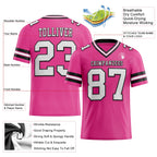 Custom Pink White-Black Authentic Football Jersey