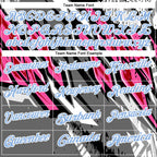 Custom Black Light Blue Gray-Pink 3D Bowling Abstract Grunge Art Performance Polo Shirt