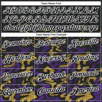 Custom Black Purple-Old Gold 3D Bowling Abstract Grunge Art Performance Polo Shirt