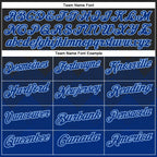 Custom Black Royal-Light Blue 3D Pattern Design Gradient Square Shape Performance Polo Shirt