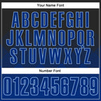 Custom Black Royal-Light Blue 3D Pattern Design Gradient Square Shape Performance Polo Shirt