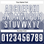 Custom White Navy 3D Pattern Design Gradient Square Shape Performance Polo Shirt