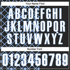 Custom Black White-Light Blue 3D Tennis Performance Polo Shirt