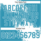 Custom White Panther Blue 3D Pattern Design Abstract Brush Stroke Performance Polo Shirt